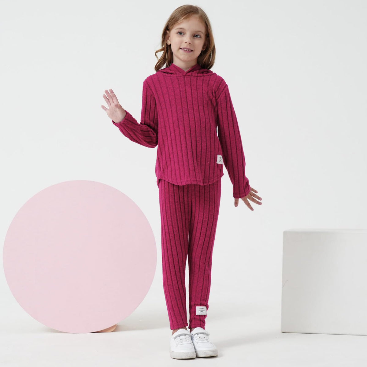 LKALPSQ Toddler Girl Fall Clothes Set Warm Sweatshirt Pants Long Sleeve Sweatsuits Winter Hooded Pullover Outfits Red 7-8T