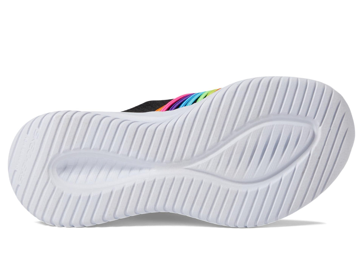 Skechers Kids Girls Ultra Flex 3.0 Sneaker, Black/Multi, 13.5 Little Kid