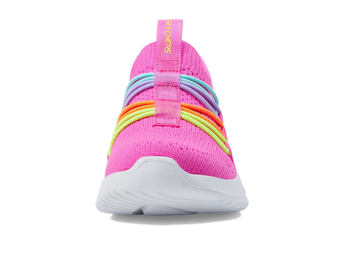Skechers Kids Girls Ultra Flex 3.0-Bungee Fun Sneaker, Hot Pink/Multi, 12, Little Kid