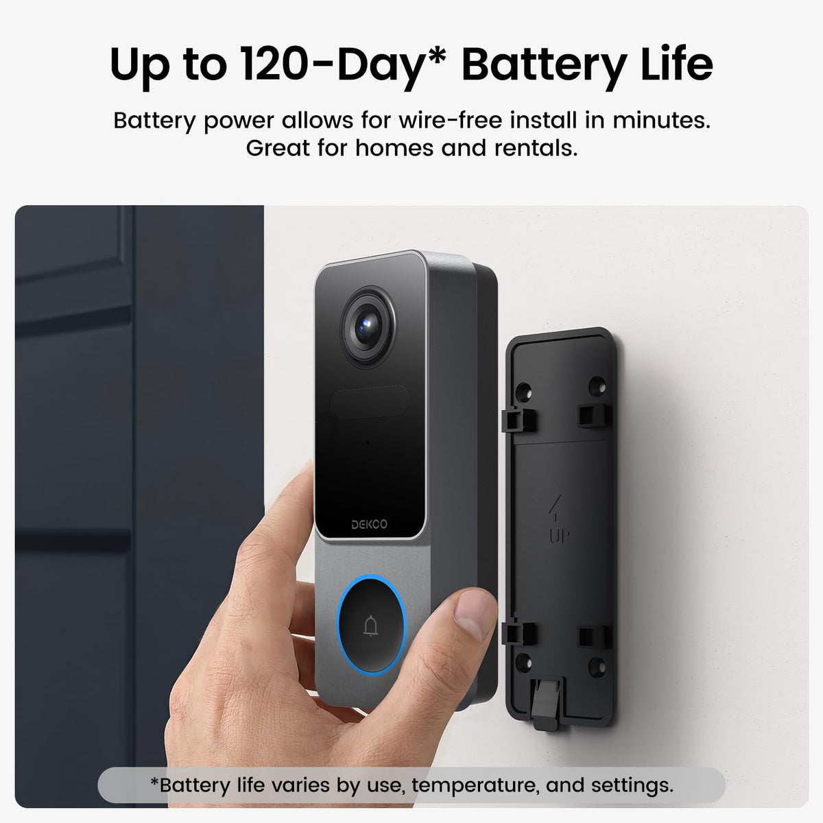 DEKCO 2K Wireless Video Doorbell Camera, Head-to-Toe View