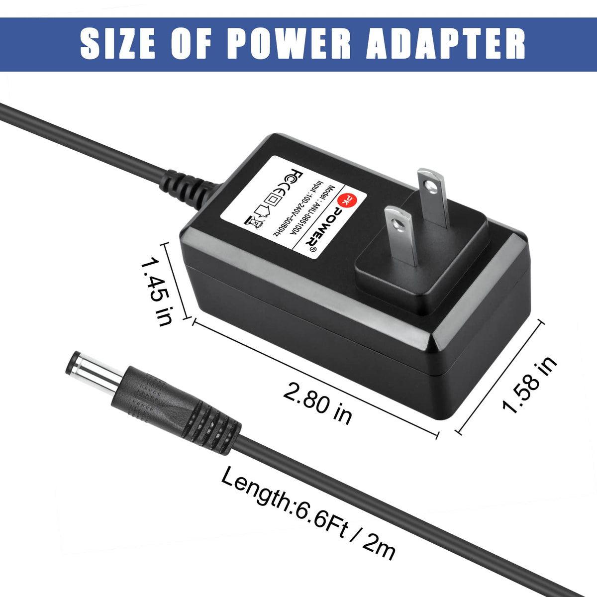 PKPOWER 12V 2A AC DC Adapter Power Supply for Yamaha Piano Keyboard, Synthesizer, Digital Piano ��� 6.6FT Cable, Safe & Re