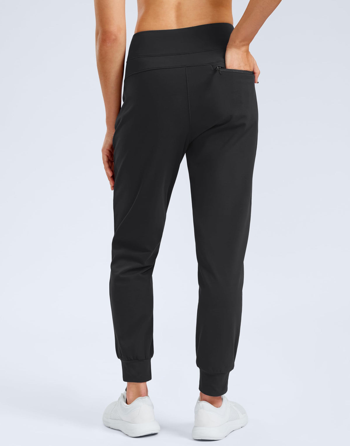 Women's Fleece Lined Joggers Water Resistant Hiking Pants(Black,S)