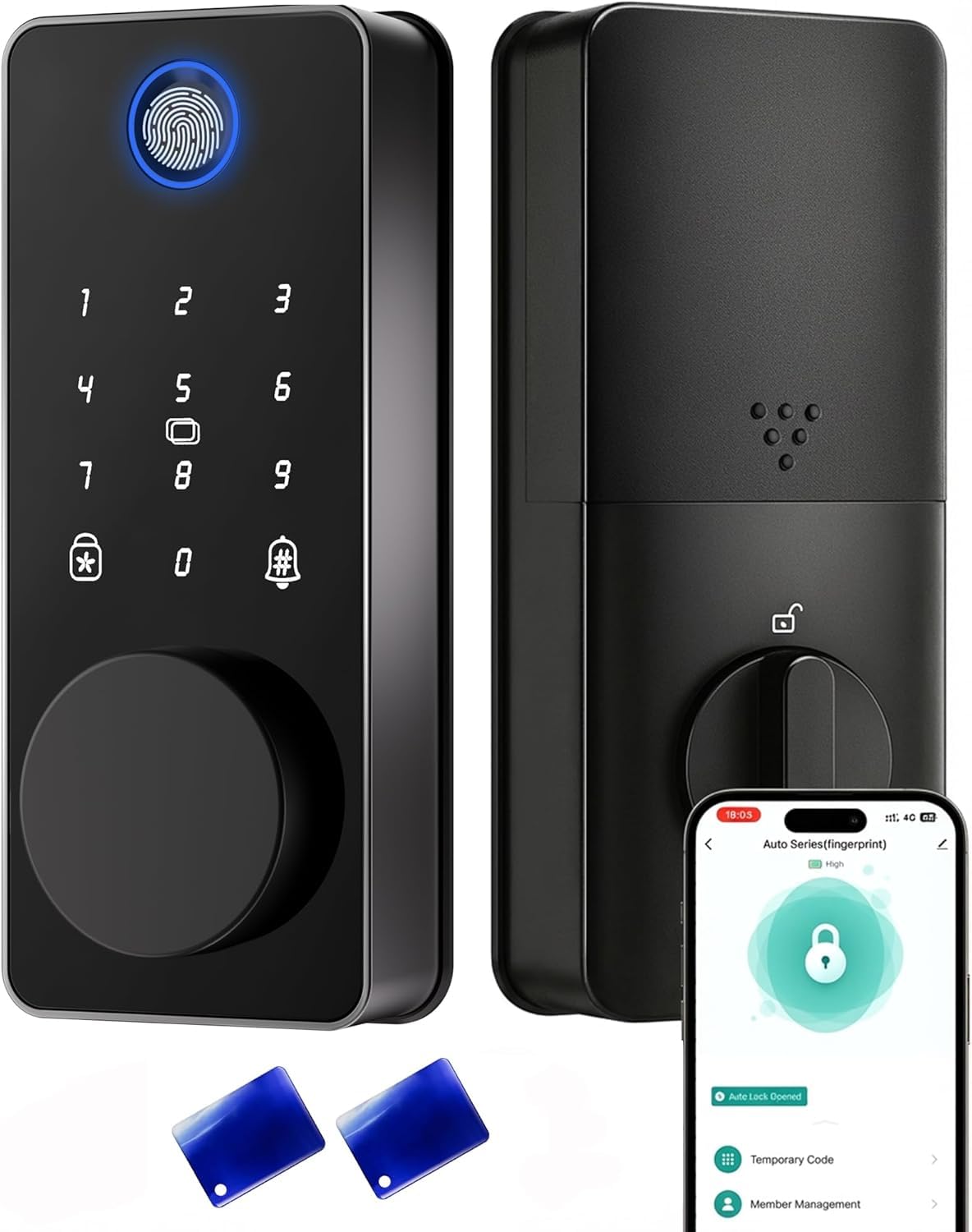 Fingerprint Keyless Entry Door Lock, Smart Deadbolt Lock App Control
