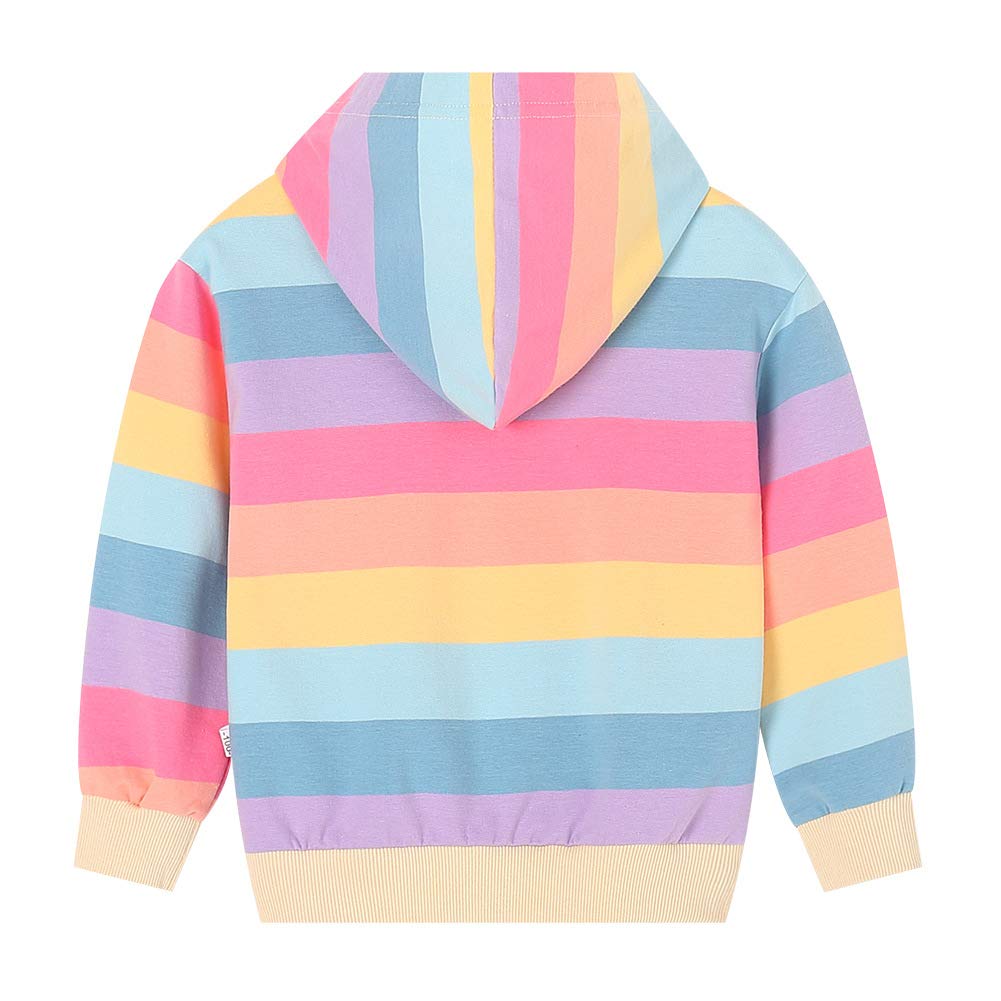 WELAKEN Rainbow Sweatshirts with Unicorn for Girls Toddler & Kids II Little Girl's Pullover Tops Cotton Hoodies 8 Years