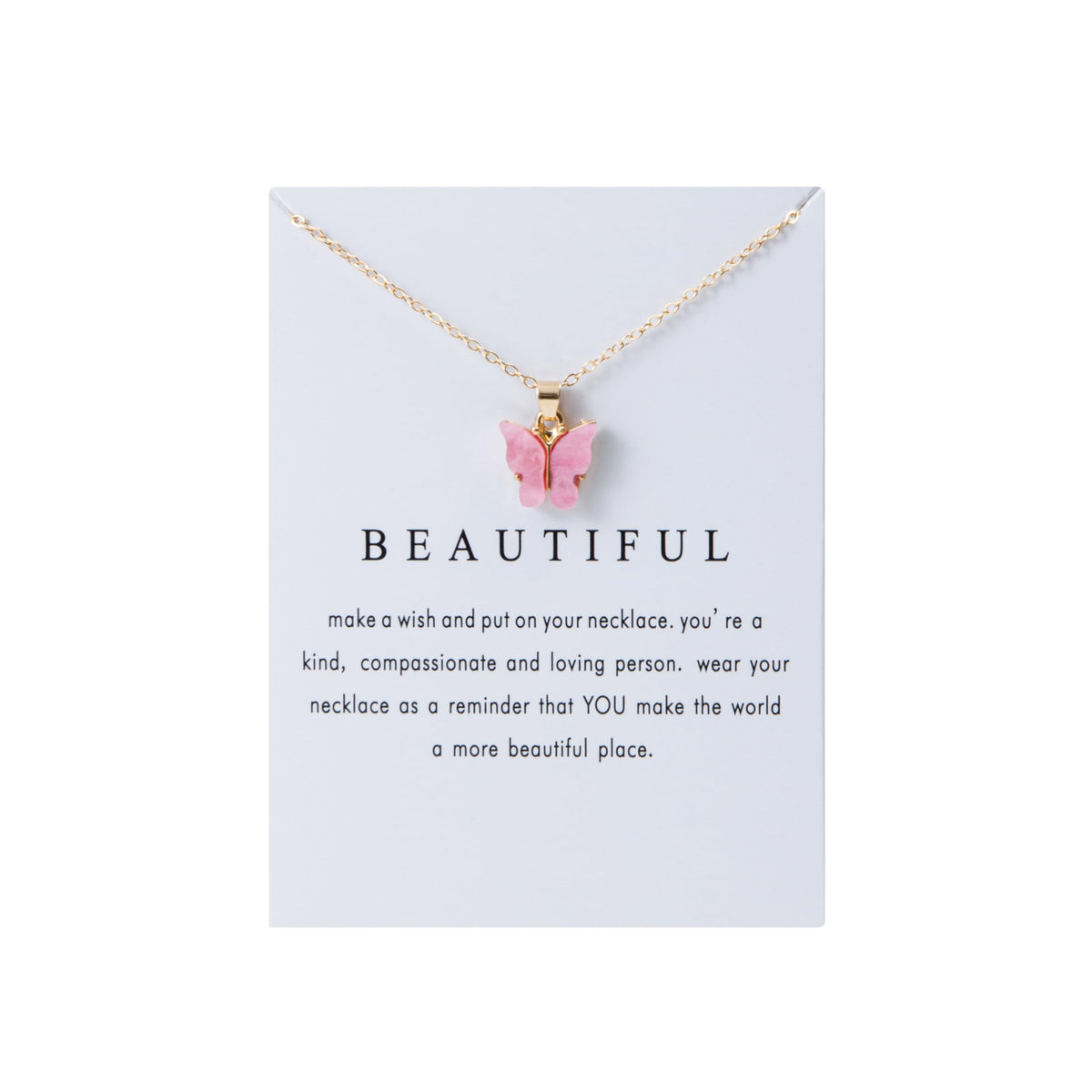 LOTSOF 18 Piece Butterfly Pendant Necklace Set, Colorful Acrylic Chain Necklaces for Women, Bohemian Jewelry Gift (18 PCS)