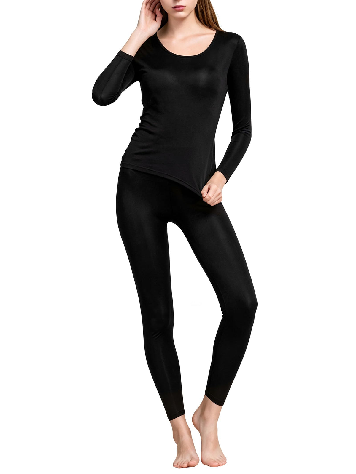 HEROBIKER Women's Thermal Underwear Set, Ultra Soft Thermal Shirt Long Johns Top Bottom with Fleece lined - Winter Base Layer Sets���XXL,