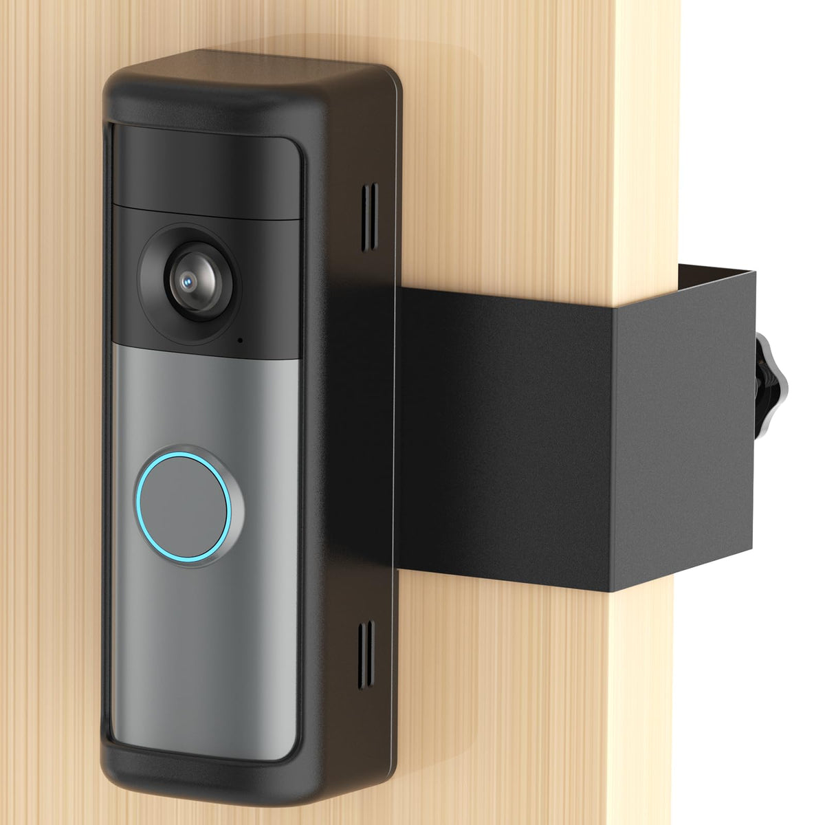 No-Drill Ring/Blink Doorbell Mount with Rain Cover, Anti-Theft Door Bracket Compatible with Battery Doorbell/Plus/Pro(2026 Newest Model), Quick Install Doorbell Camera Holder for Rental Apartment