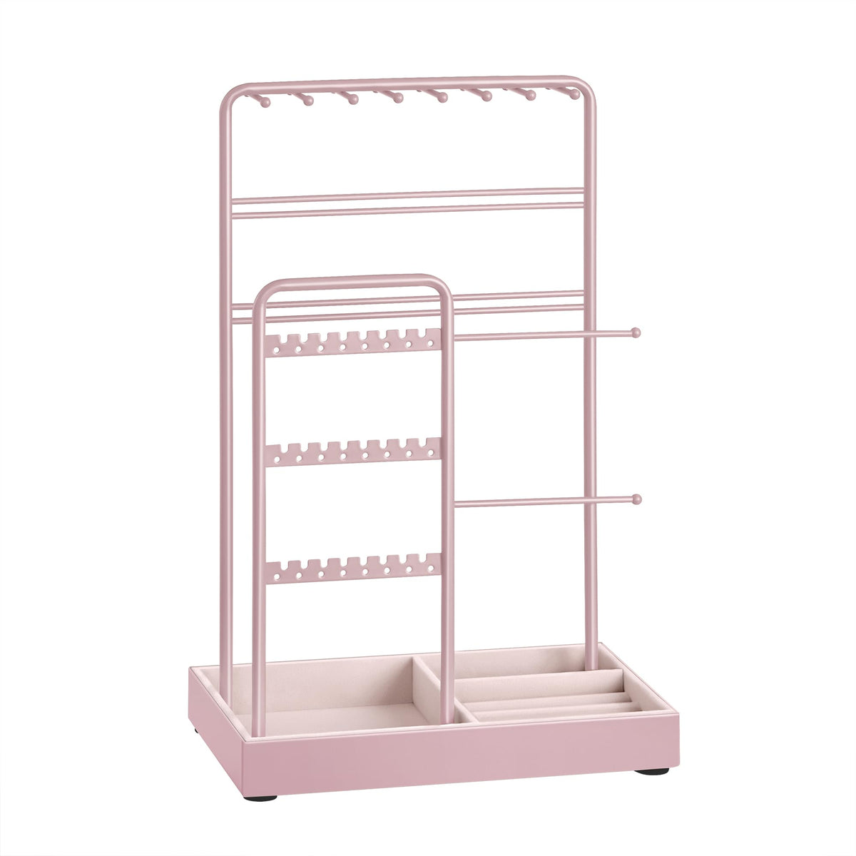 SONGMICS Jewelry Holder, Display Stand, Metal Frame, Velvet Tray