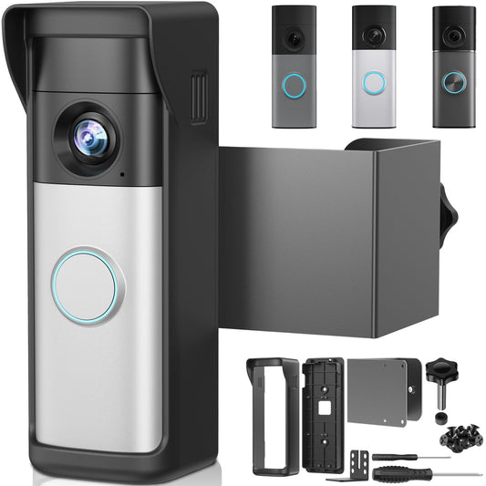 2026 Upgrade Anti-Theft Video Doorbell Mount for Ring/Other Battery Doorbell/Plus/Pro(2nd Gen), Adjustable No-Drill Mounting Video Camera Doorbell Cover Holder for Rentals, Not for Security Door