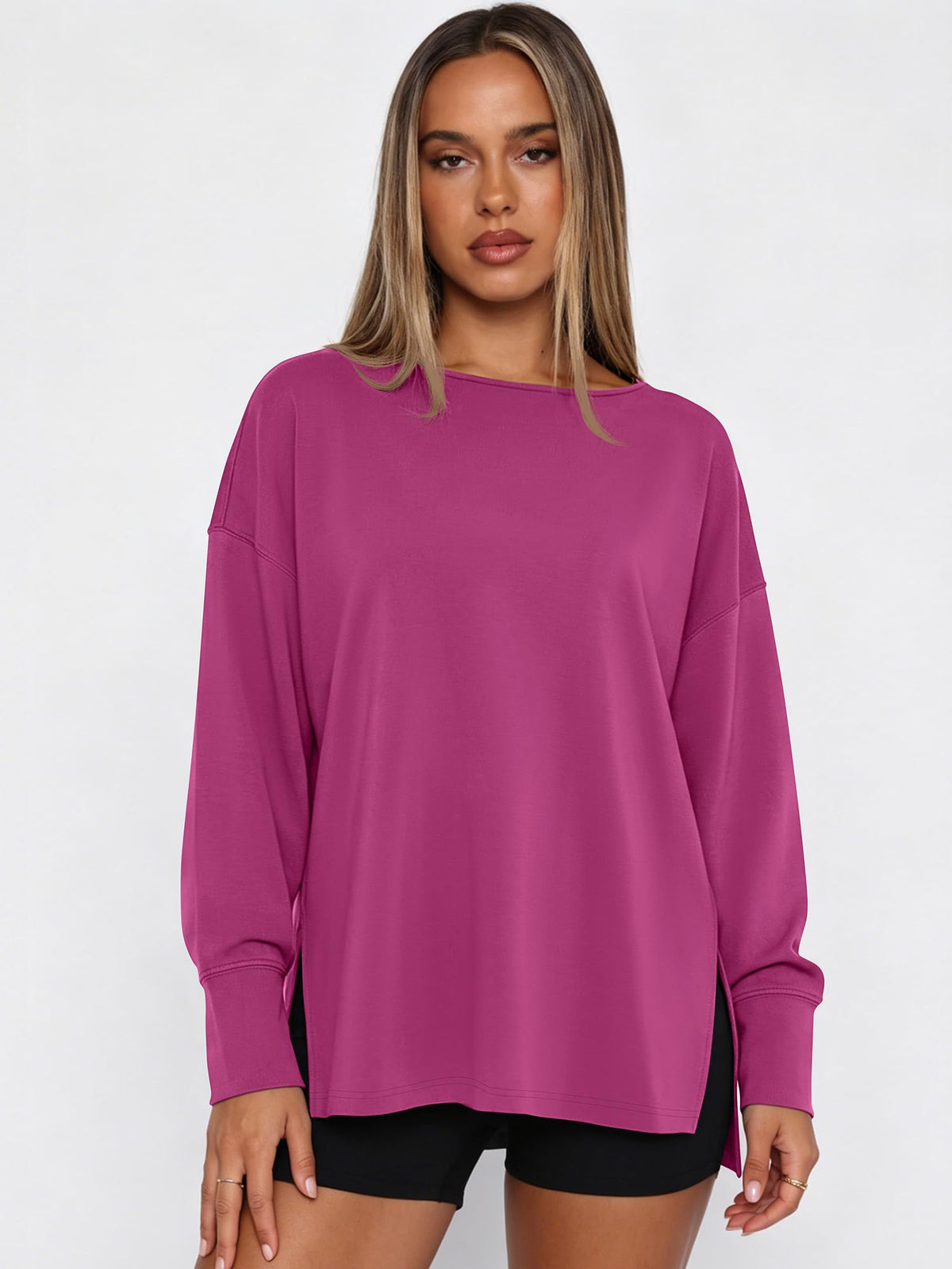 ANRABESS Oversized Sweatshirt for Women Fall lightweight Air Layer Tops