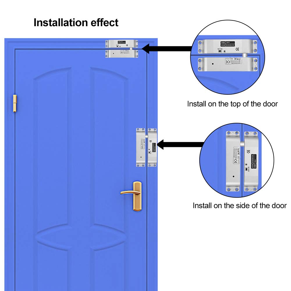 LIBO Smart Home Electric Drop Bolt Lock DC 12V Fail Safe NC Mode Electronic Door Lock for Access Control Security System with Time Delay