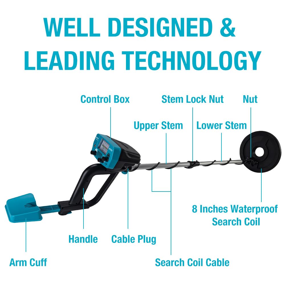 allsun Metal Detector for Adults, Treasure Finder with DISC Mode