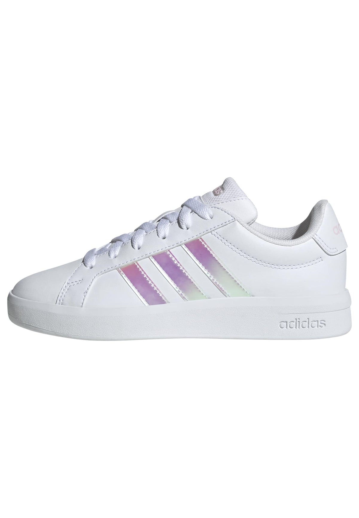 adidas Unisex-Kids Grand Court 3.0 J, White/Iridescent/Almost Pink, 5