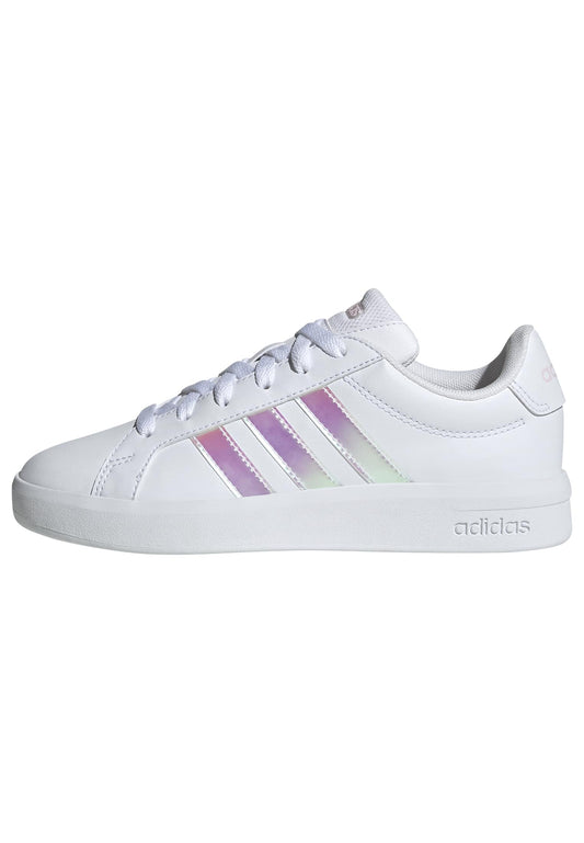 adidas Unisex-Kids Grand Court 3.0 J, White/Iridescent/Almost Pink, 5