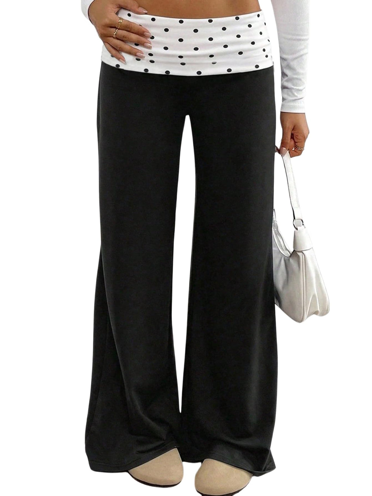 RoseSeek Girls Polka-Dot Wide-Leg Pants