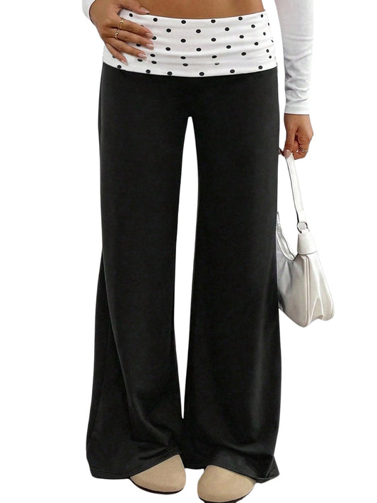 RoseSeek Girls Polka-Dot Wide-Leg Pants