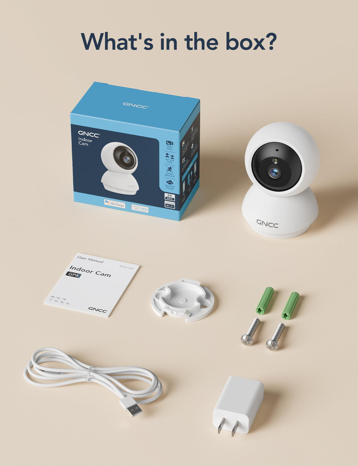 GNCC 2K Indoor Security Camera