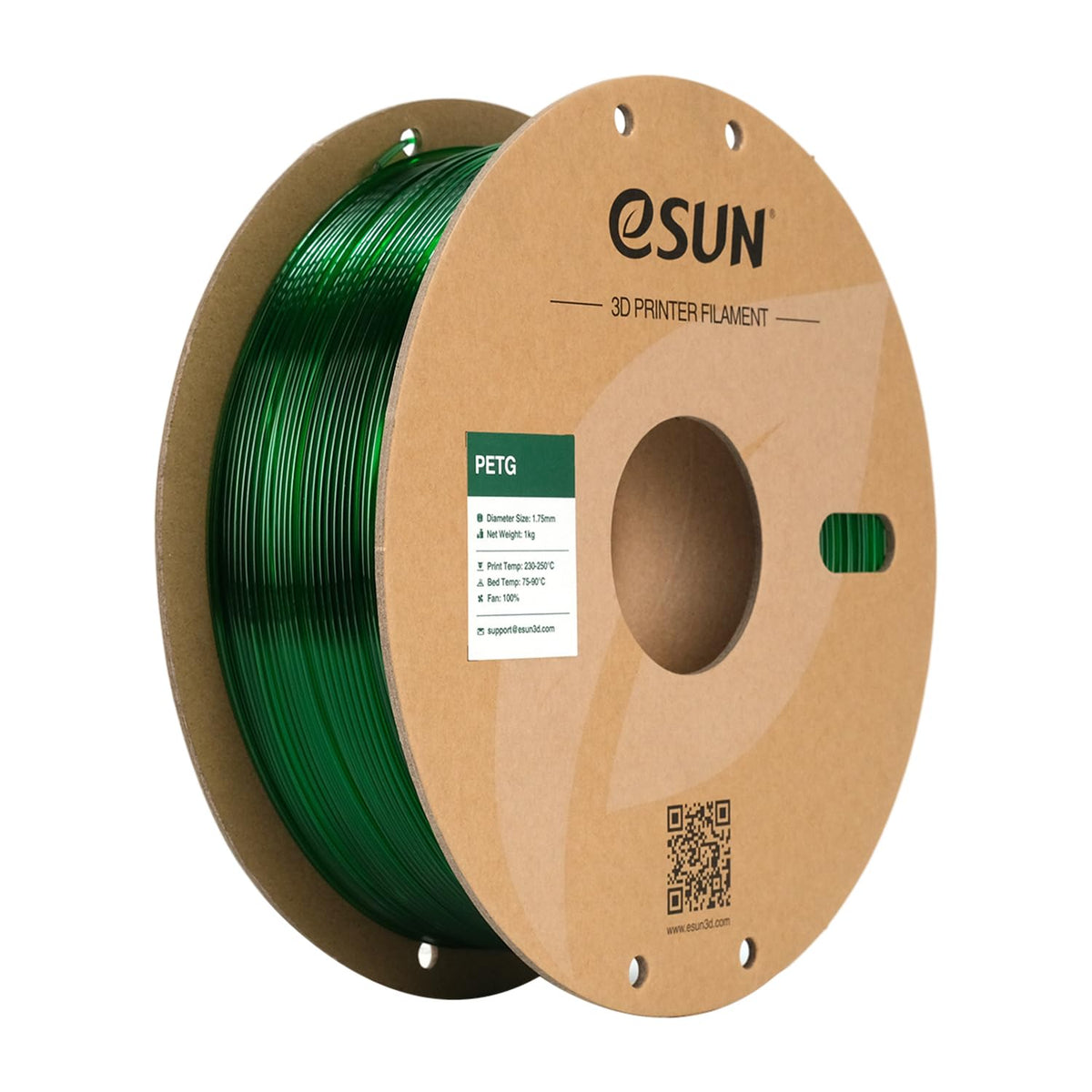 eSUN PETG Filament 1.75mm, 3D Printer Filament PETG, Dimensional Accuracy +/- 0.05mm, 1KG Spool (2.2 LBS) 3D Printing Filament for 3D Printers, Green