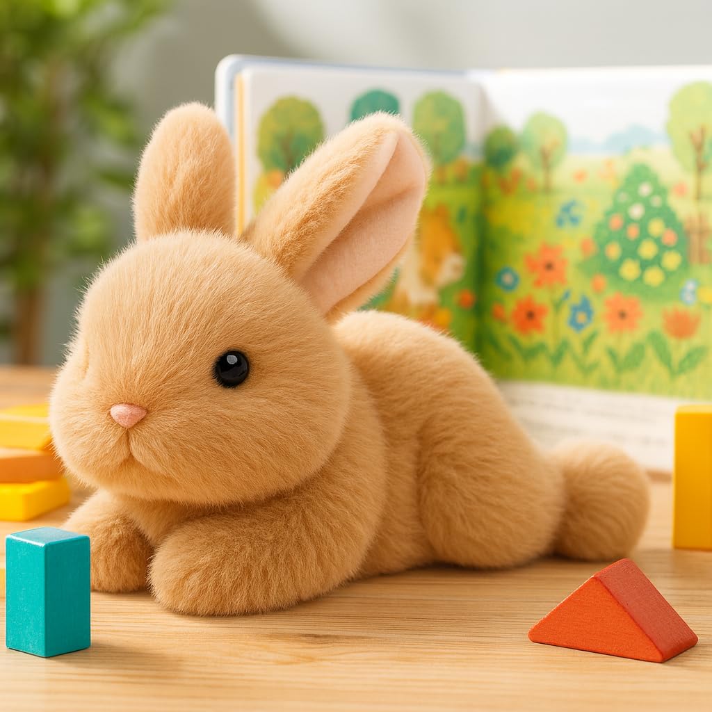 Mushymallow Adorable Brown Bunny Stuffed Animal Birthday Gifts for Kids
