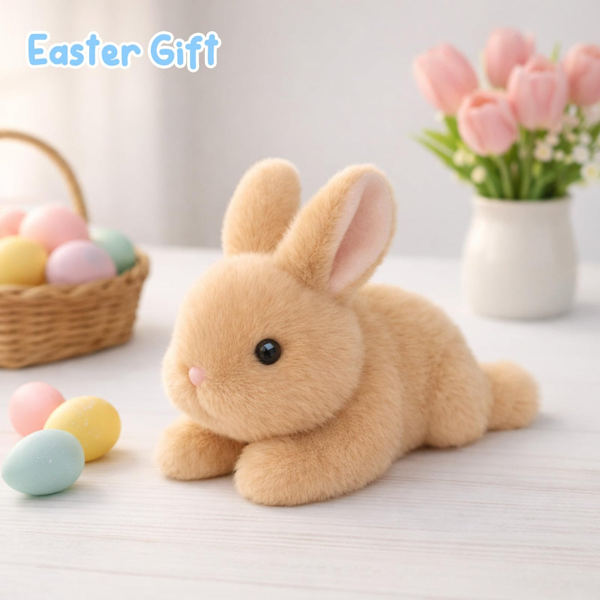 Mushymallow Adorable Brown Bunny Stuffed Animal Birthday Gifts for Kids