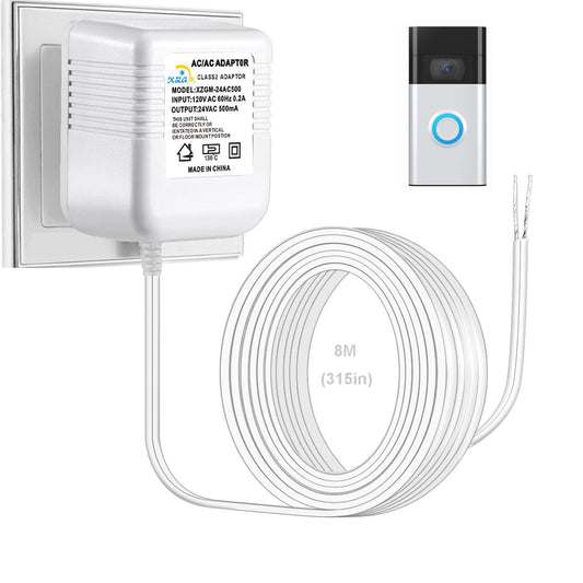 XZGm 24V 500MA Transformer for Ring Doorbell Nest Thermostat C-Wire 26FT