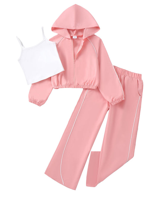 YOURUIKEY Girls Clothes Size 7 8 Kids Fall Winter Outfits 3 Piece Sweatsuit