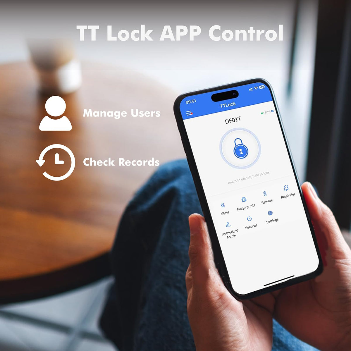 Fingerprint Keyless Entry Door Lock,Smart Deadbolt Locks with App Countrol,Biometric Door Lock with 2 Keys,10 Months Battery,Auto-Lock,One-Touch Lock,Easy Install,Deadbolt Alternative,IP66 Waterproof