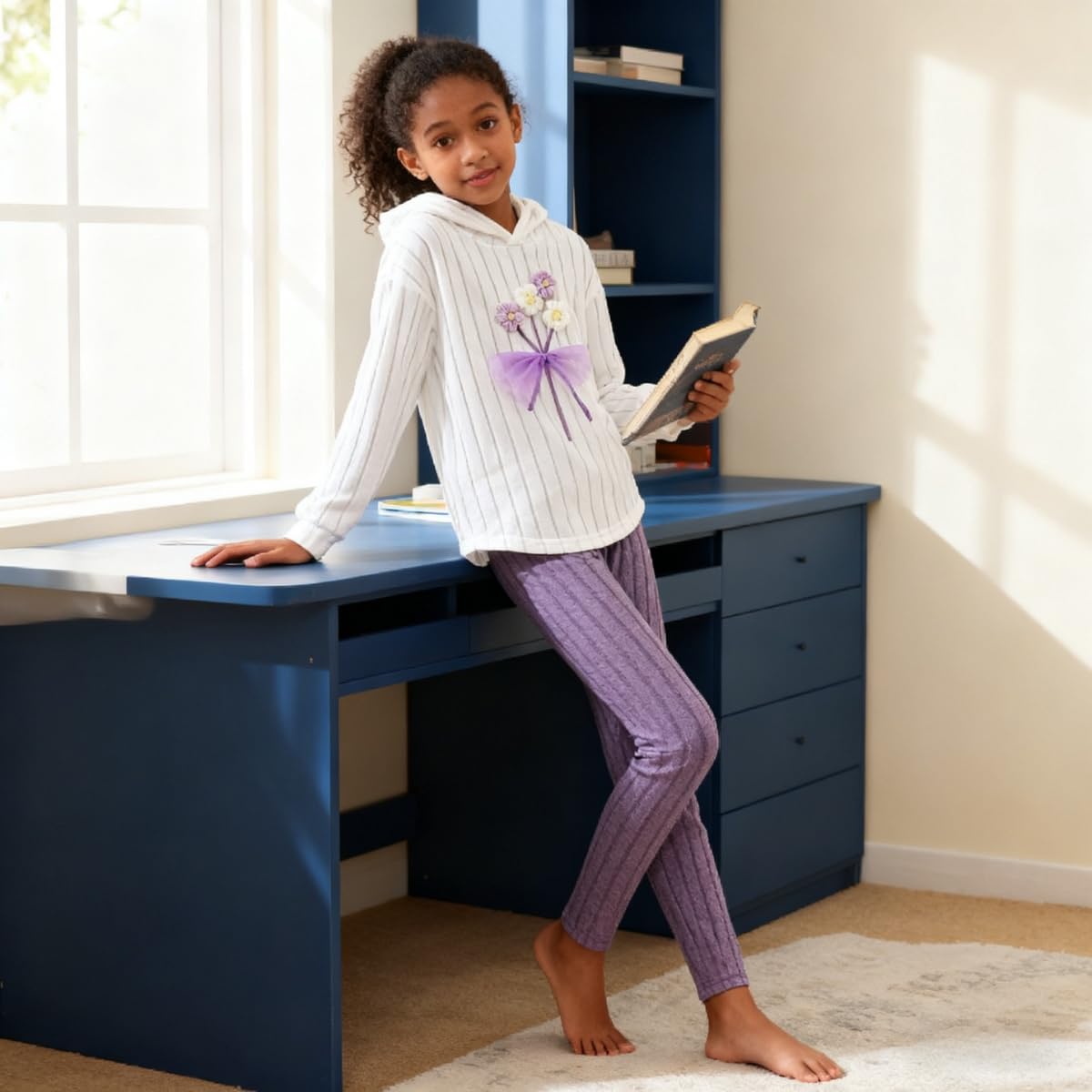 Afsmlys Girls Asymmetrical Knit Set