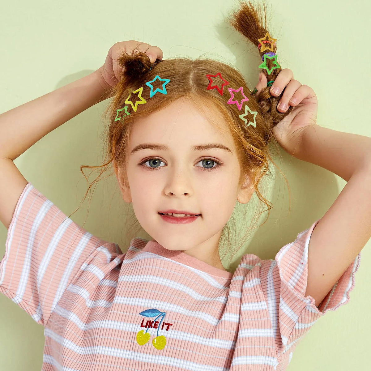 SAOROPEB Star Hair Clips Multicolor 2000s Y2K Hair Accessories-100PCS 1.18"