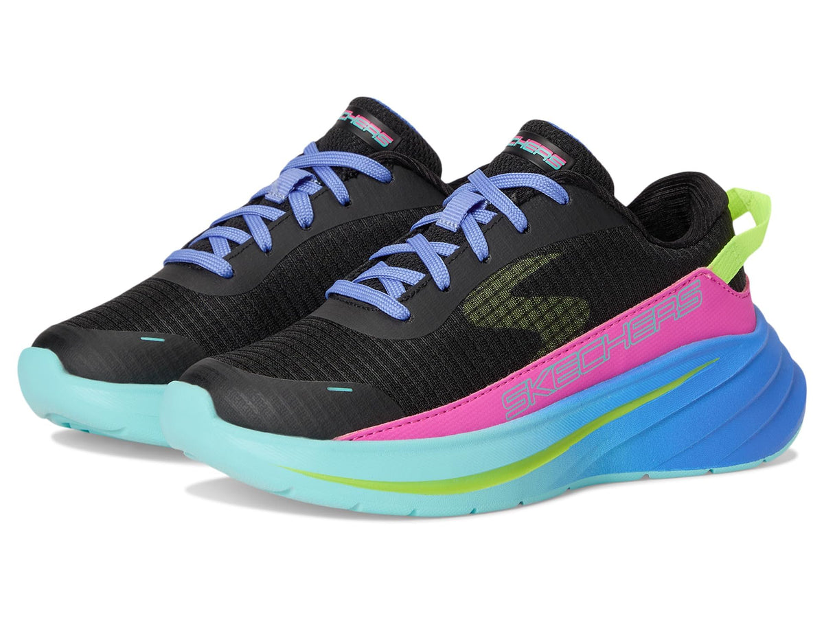 Skechers Kids Girls Wave 92 - Imara Breeze Sneaker, Black/Multi, 4 Big Kid