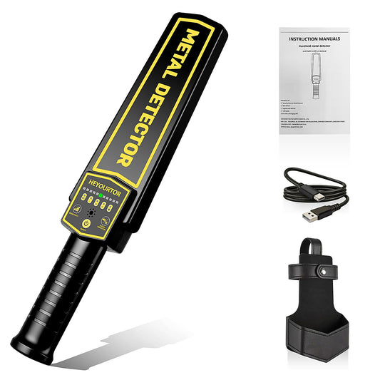 HEYOURTOR Handheld Metal Detector Wand, Rechargeable Security Scanner with Adjustable Sensitivity, Detect All Metals (with Built-in Battery and Charging Line)