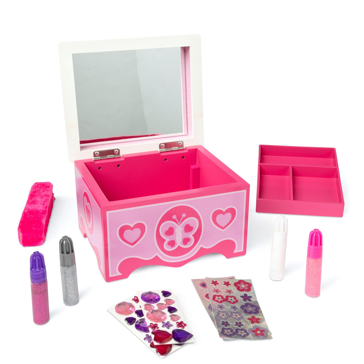 Melissa & Doug Created by Me! Wooden Jewelry Box, Decorate Your Own Craft