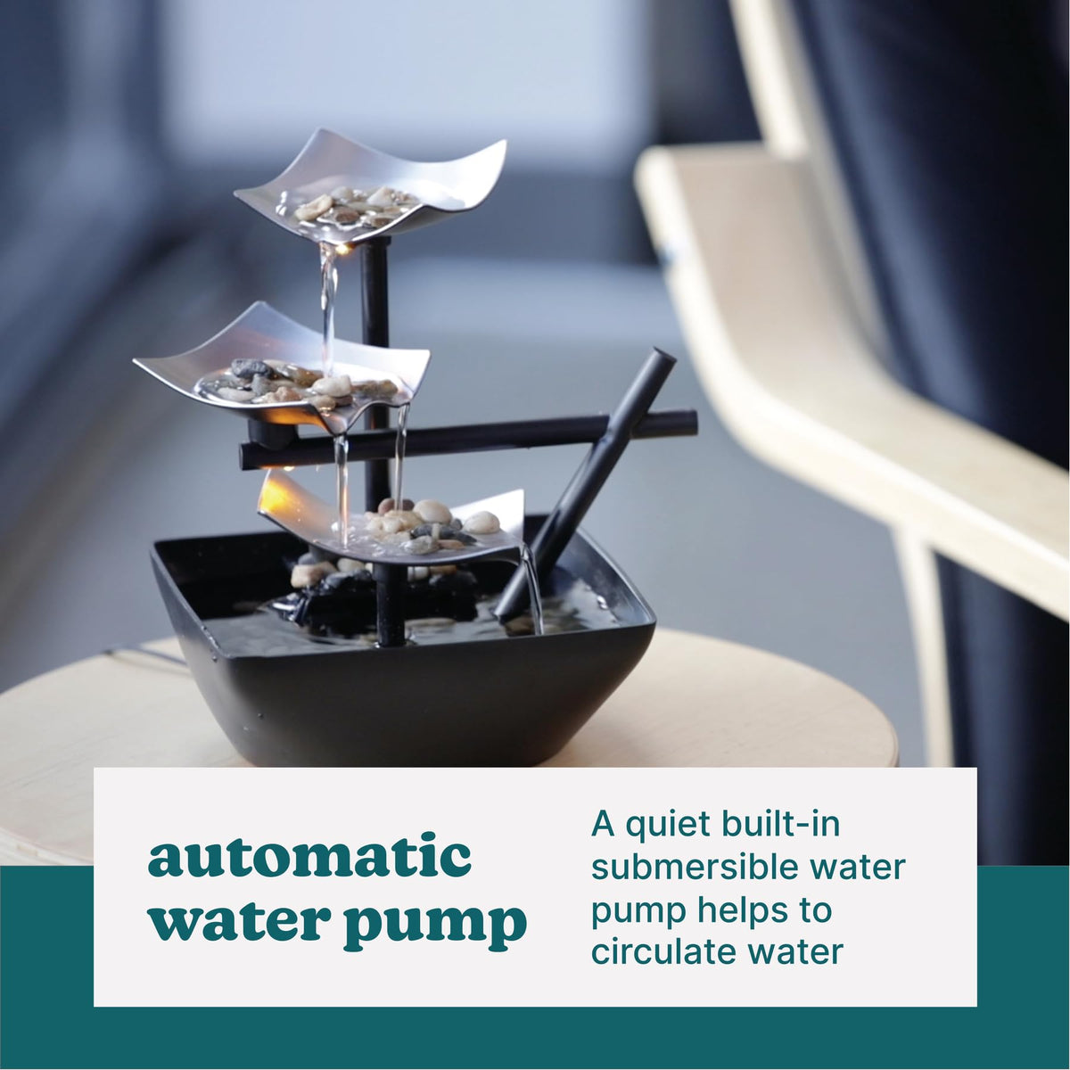 Homedics Tabletop Water Fountain, Home Décor Soothing Sound Machine