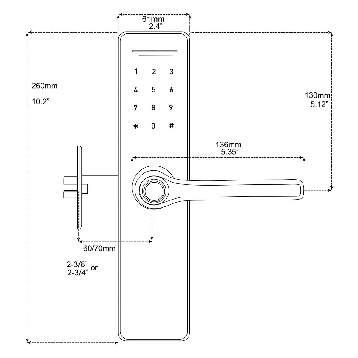 HAIFUAN 5800 Digital Door Lock, Made of Stainless Steel 304, Unlock with Fingerprint, Code, Card,Key, V2.0 (HFA5800-R)
