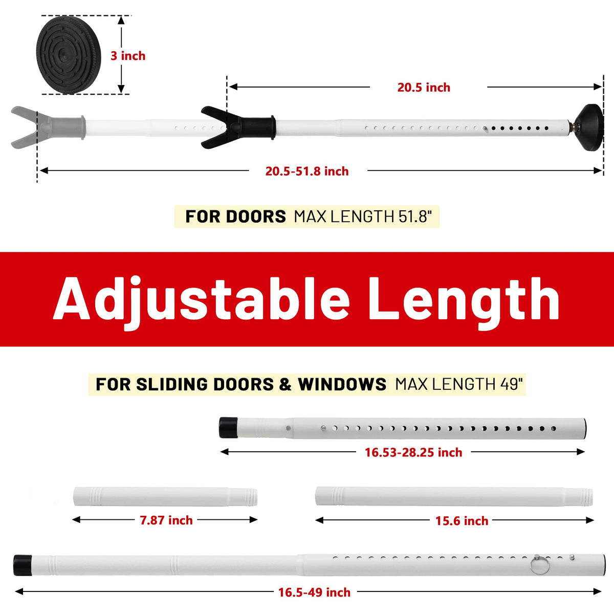 Keplrend Door Security Bar Two-Pack