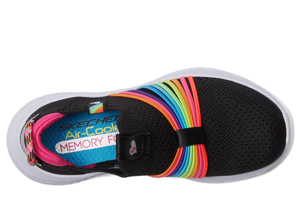 Skechers Kids Girls Ultra Flex 3.0 Sneaker, Black/Multi, 13.5 Little Kid