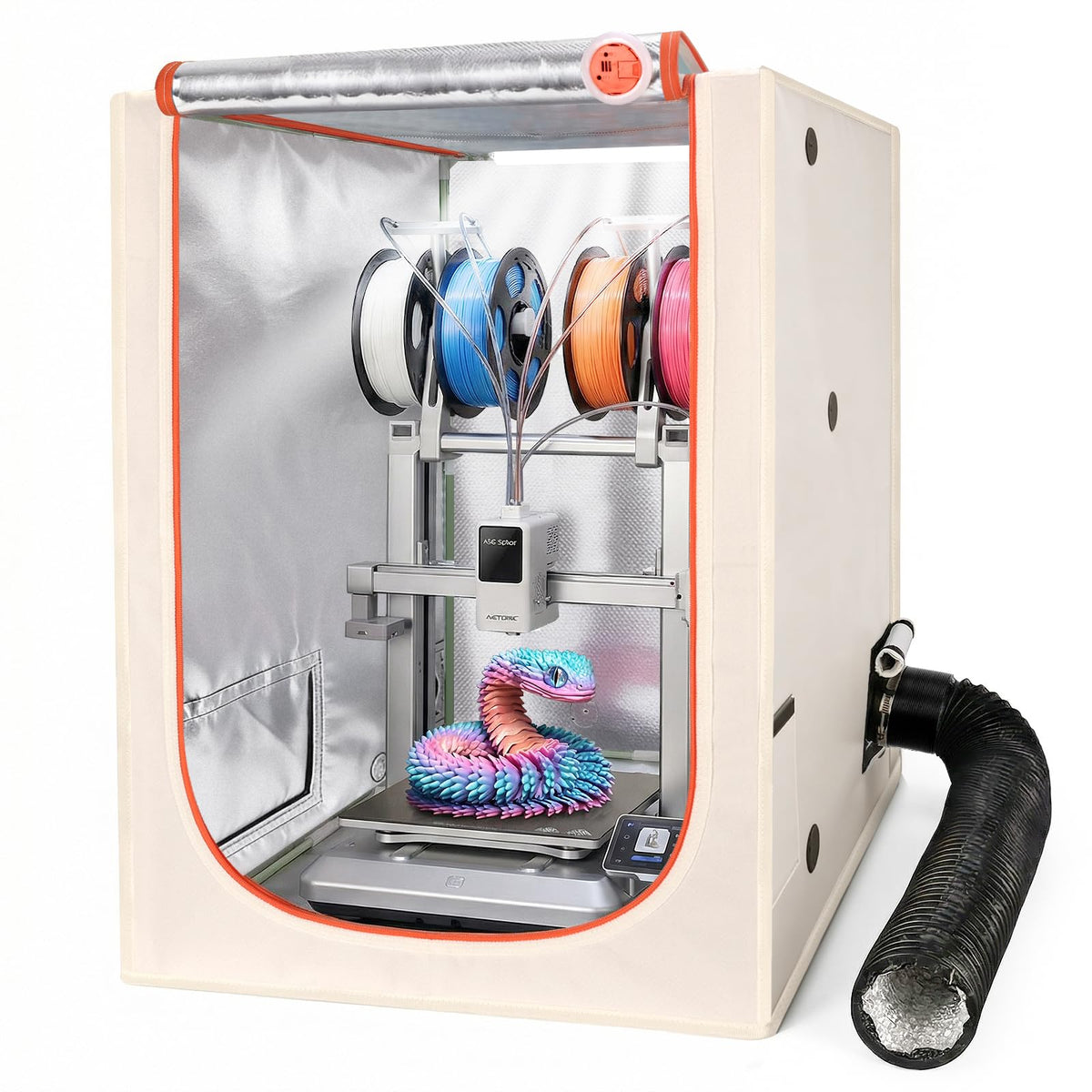 3D Printer Tent Enclosure for Anycubic Kobra X, Upgraded Large Cover with Ventilation & LED Light - Dustproof, Waterproof, Fireproof, Sound Dampening & Temperature Retaining, 19.7x26.8x28.3in