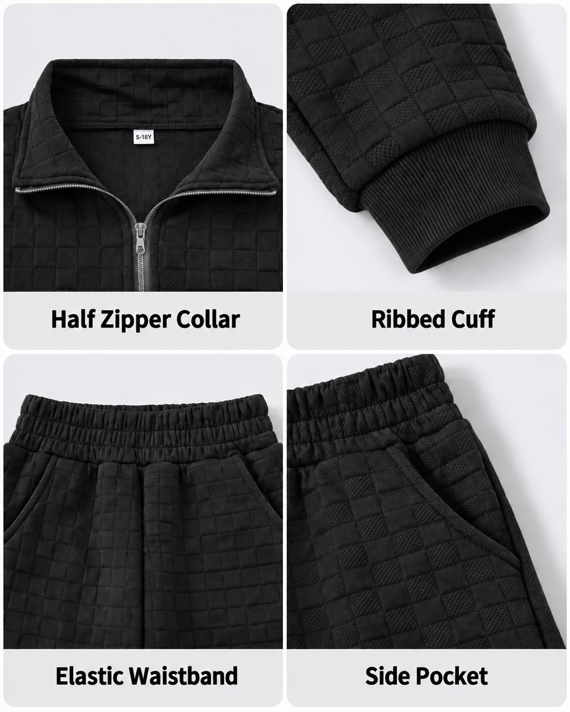 Afsmlys Tween Girls Clothes Trendy 2 Piece Outfit Long Sleeve Zip-Up Sweatshirt + Wide Leg Pants School Cute Clothing Set Winter Fall Pullover Set Size 13 14