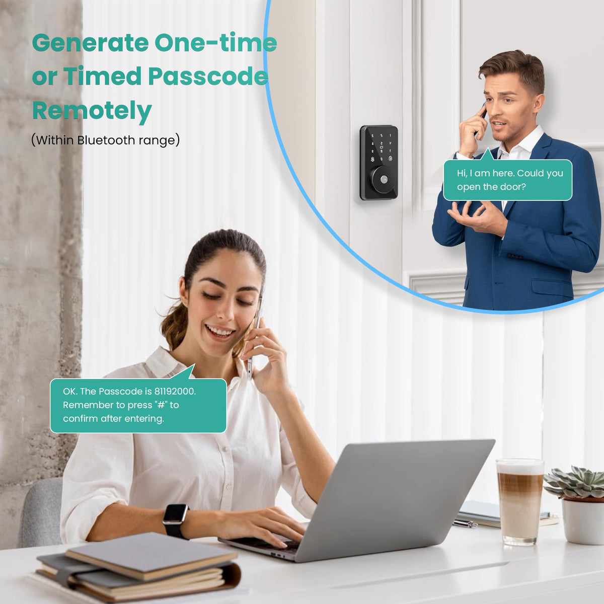 MOUSETRO Smart Lock, 4-in-1 Keyless Entry Door Lock for Front Door, Digital Door Lock with Keypad, Bluetooth Smart Deadbolt, App Control