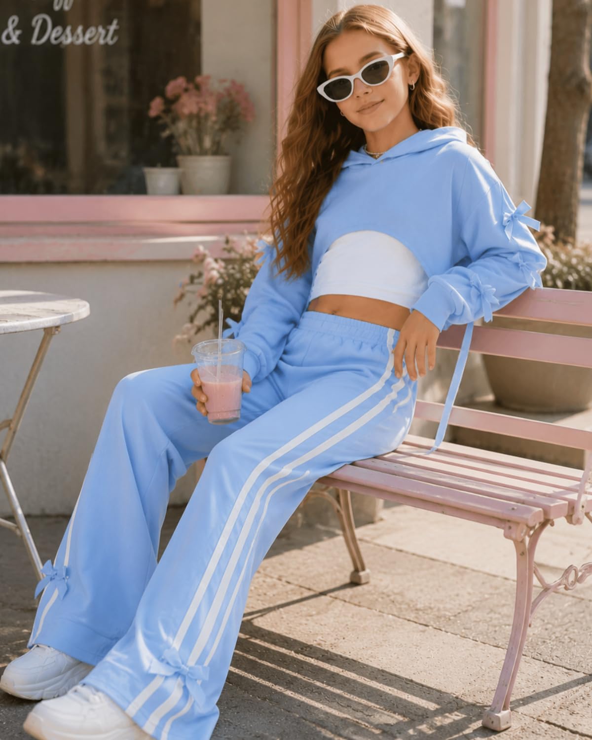 GOLLUNER Sizes 7-14 Years Girls Clothes 3 Piece Cropped Hoodie + Cami Top + Flared Pants Fall Winter Outfits for Teen Girls Size 7 8