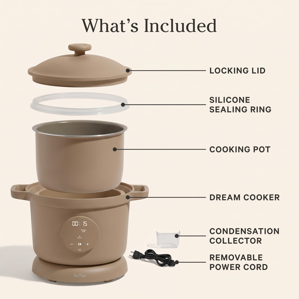 Our Place Dream Cooker, 6 Qt Ceramic Nonstick Pressure Cooker & Multicooker