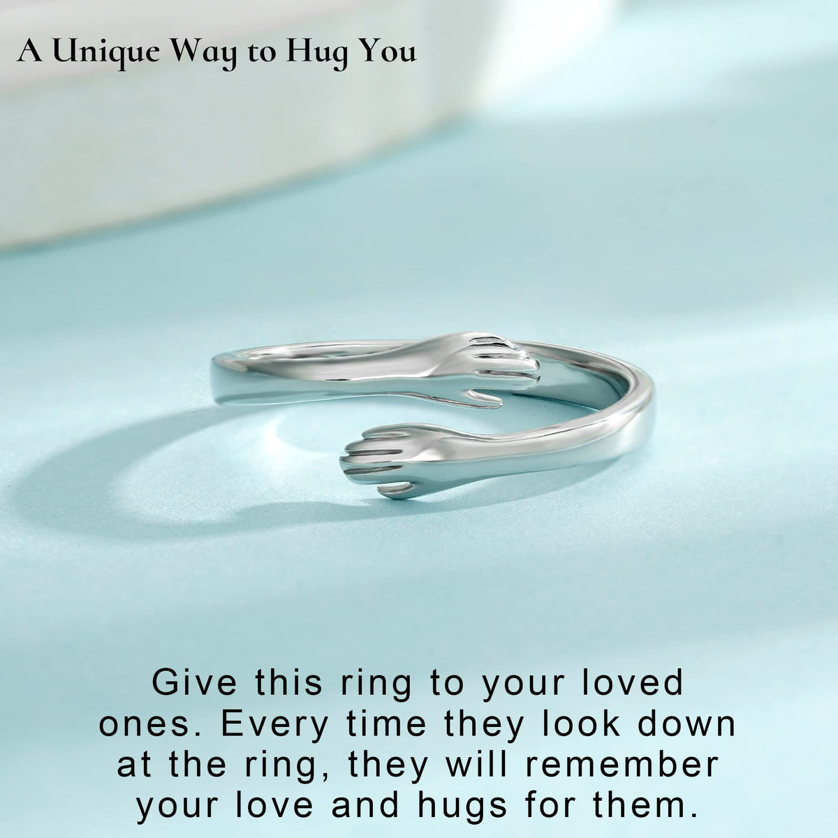 Yesteel 925 Sterling Silver Hug Ring, Gifts for Teen Teenage Girls