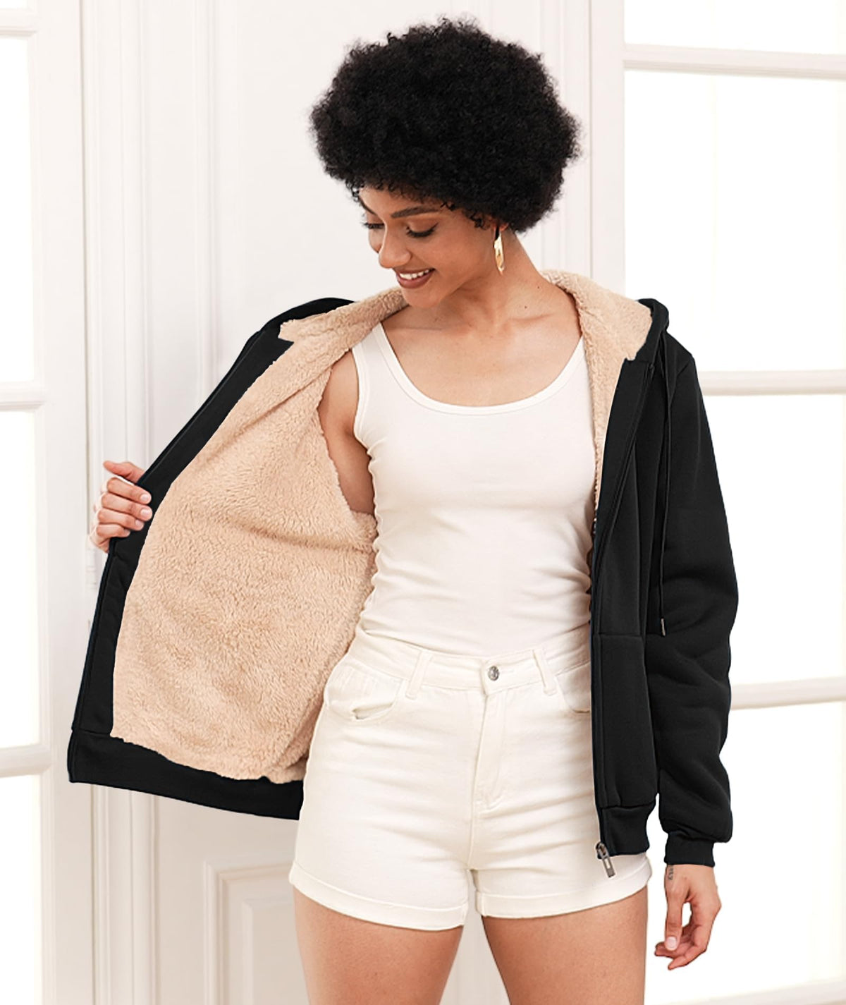 SWISSWELL Hoodies for Women Winter Fleece Sweatshirt Sherpa Lined Jacket