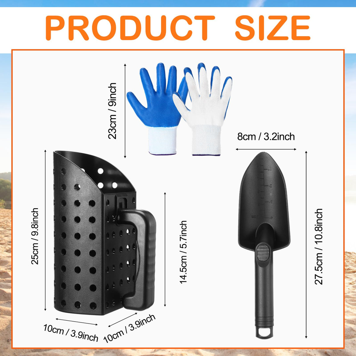 Metal Detector Accessories Kit Semi Waterproof Pinpointer with Shovel Scoop