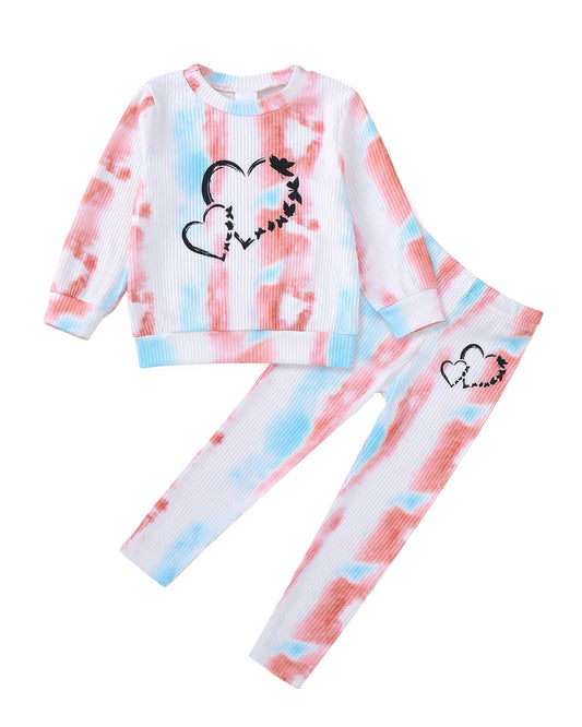 SODLON Girls Outfits Size 6 7 Little Girl Tie Dye Leggings Pant Clothes