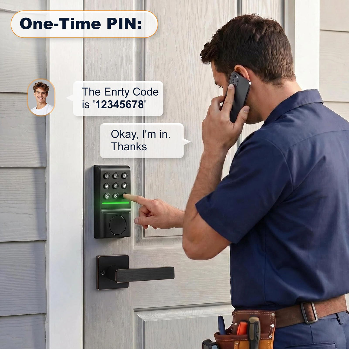 SEPOX�� Keyless Entry Deadbolt, Offline Smart Keypad Doorlock, LED Indic