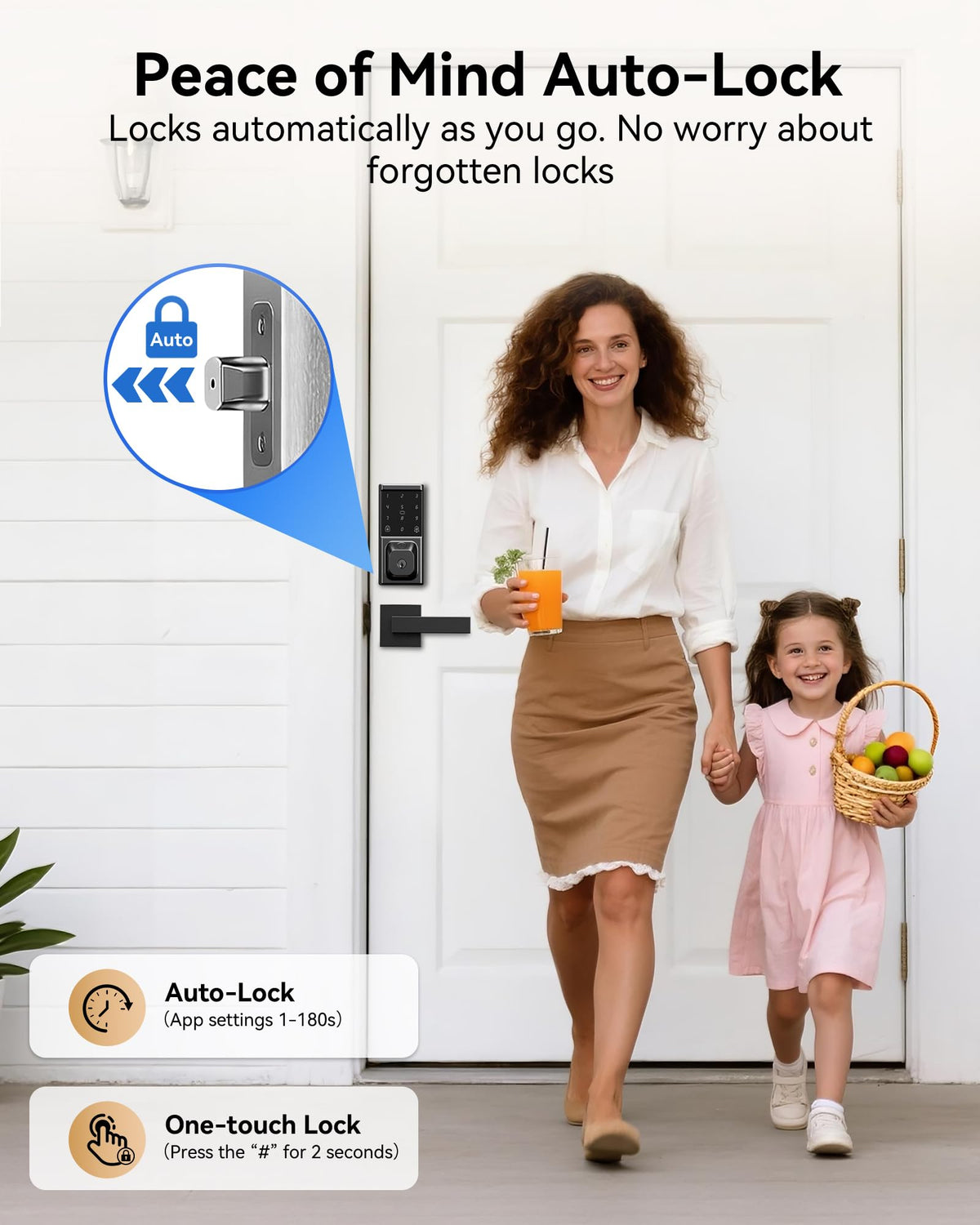 Fingerprint Smart Deadbolt Lock, Keyless Entry Door Lock