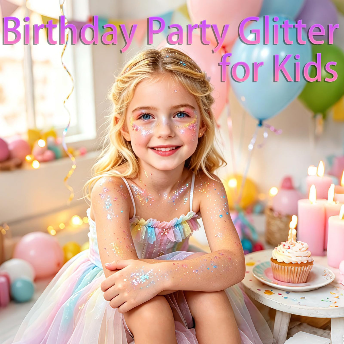 AROIC 6Pcs Body Glitter Stick, Sparkly Mermaid Face Glitter Makeup for Kids