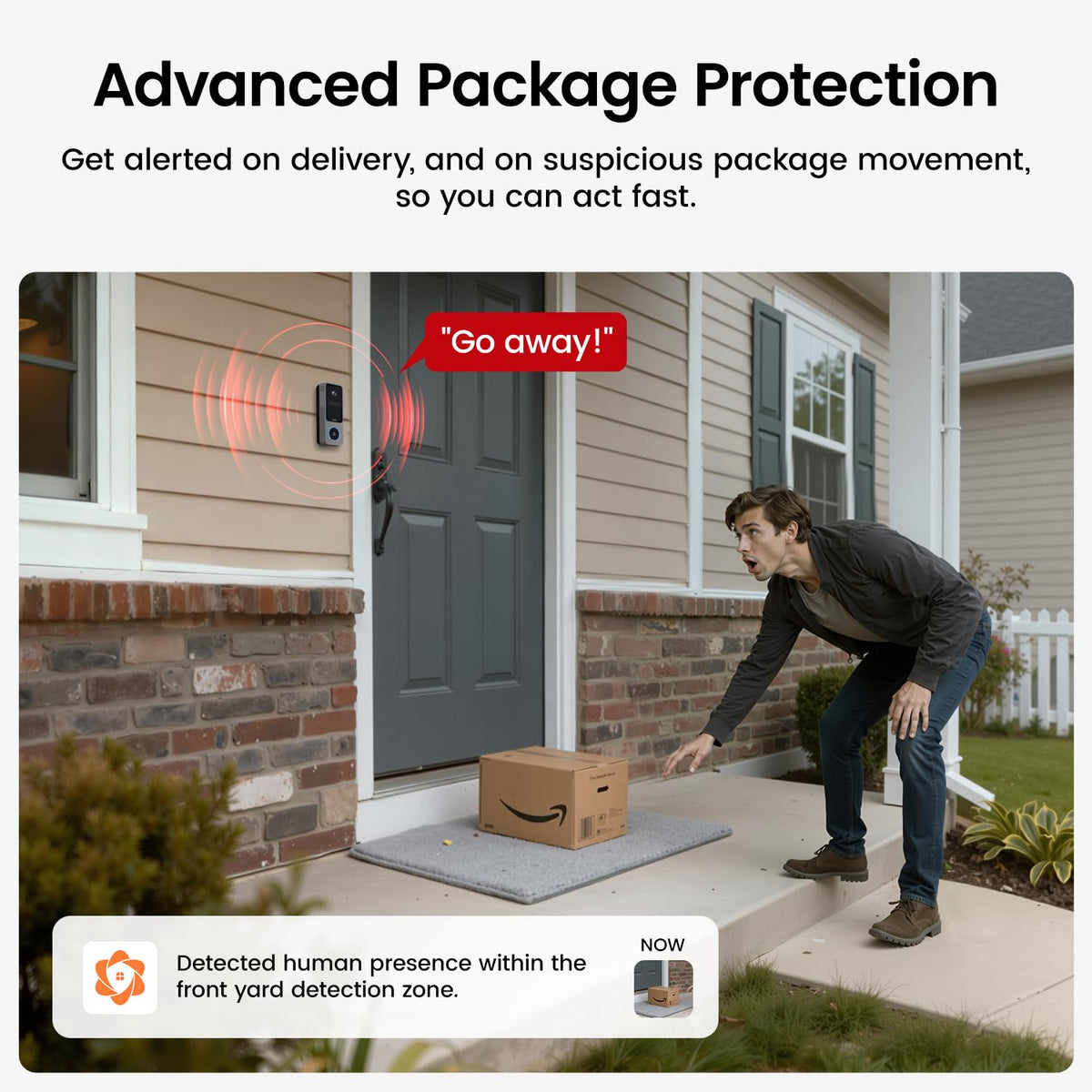 DEKCO 2K Wireless Video Doorbell Camera, Head-to-Toe View