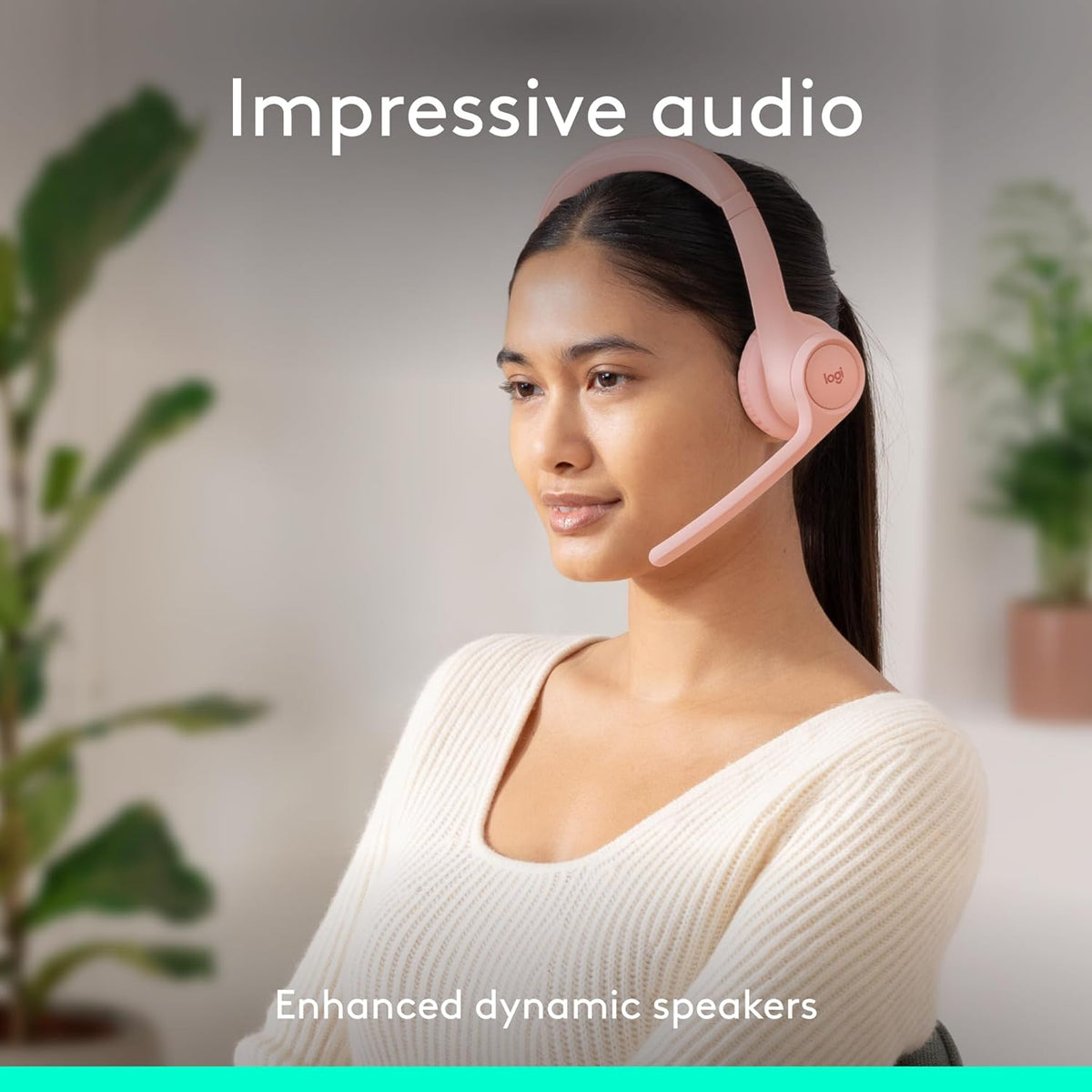 Logitech Zone 300 Wireless Bluetooth Headset with Noise-Canceling Microphone, Compatible with Windows, Mac, Chrome, Linux, iOS, iPadOS, Android ��ï¿